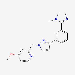 4-methoxy-2-({3-[3-(1-methyl-1H-imidazol-2-yl)phenyl]-1H-pyrazol-1-yl}methyl)pyridine