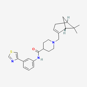 1-{[(1R,5S)-6,6-dimethylbicyclo[3.1.1]hept-2-en-2-yl]methyl}-N-[3-(1,3-thiazol-4-yl)phenyl]-4-piperidinecarboxamide