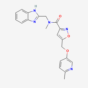 molecular formula C20H19N5O3 B4251866 N-(1H-benzimidazol-2-ylmethyl)-N-methyl-5-{[(6-methyl-3-pyridinyl)oxy]methyl}-3-isoxazolecarboxamide 