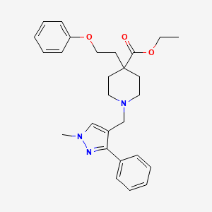 ethyl 1-[(1-methyl-3-phenyl-1H-pyrazol-4-yl)methyl]-4-(2-phenoxyethyl)-4-piperidinecarboxylate