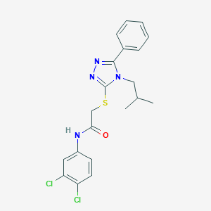 molecular formula C20H20Cl2N4OS B425187 N-(3,4-dichlorophenyl)-2-[(4-isobutyl-5-phenyl-4H-1,2,4-triazol-3-yl)sulfanyl]acetamide 