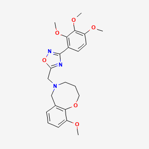 molecular formula C23H27N3O6 B4251884 10-methoxy-5-{[3-(2,3,4-trimethoxyphenyl)-1,2,4-oxadiazol-5-yl]methyl}-3,4,5,6-tetrahydro-2H-1,5-benzoxazocine 