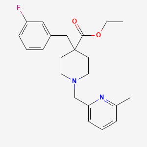 ethyl 4-(3-fluorobenzyl)-1-[(6-methyl-2-pyridinyl)methyl]-4-piperidinecarboxylate