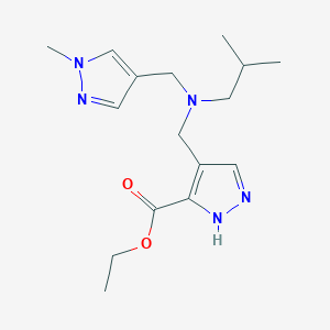 molecular formula C16H25N5O2 B4251927 ethyl 4-({isobutyl[(1-methyl-1H-pyrazol-4-yl)methyl]amino}methyl)-1H-pyrazole-3-carboxylate 