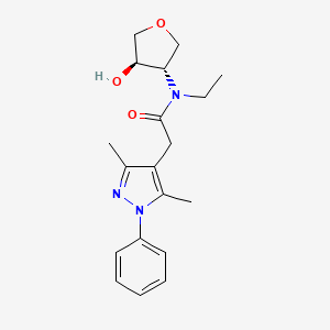 molecular formula C19H25N3O3 B4251944 2-(3,5-dimethyl-1-phenyl-1H-pyrazol-4-yl)-N-ethyl-N-[(3S*,4R*)-4-hydroxytetrahydrofuran-3-yl]acetamide 