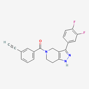 [3-(3,4-Difluorophenyl)-1,4,6,7-tetrahydropyrazolo[4,3-c]pyridin-5-yl]-(3-ethynylphenyl)methanone