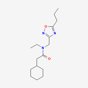 molecular formula C16H27N3O2 B4251952 2-cyclohexyl-N-ethyl-N-[(5-propyl-1,2,4-oxadiazol-3-yl)methyl]acetamide 