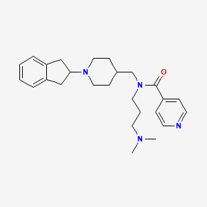 N-[[1-(2,3-dihydro-1H-inden-2-yl)piperidin-4-yl]methyl]-N-[3-(dimethylamino)propyl]pyridine-4-carboxamide