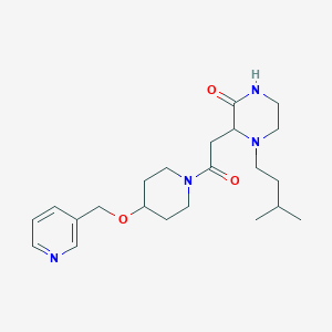 4-(3-methylbutyl)-3-{2-oxo-2-[4-(3-pyridinylmethoxy)-1-piperidinyl]ethyl}-2-piperazinone