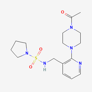 N-{[2-(4-acetyl-1-piperazinyl)-3-pyridinyl]methyl}-1-pyrrolidinesulfonamide