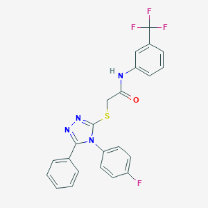 molecular formula C23H16F4N4OS B425200 2-{[4-(4-fluorophenyl)-5-phenyl-4H-1,2,4-triazol-3-yl]sulfanyl}-N-[3-(trifluoromethyl)phenyl]acetamide 