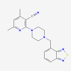 molecular formula C19H20N6S B4252018 2-[4-(2,1,3-benzothiadiazol-4-ylmethyl)piperazin-1-yl]-4,6-dimethylnicotinonitrile 