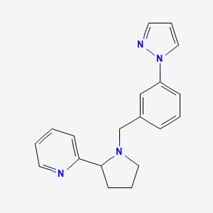 molecular formula C19H20N4 B4252033 2-{1-[3-(1H-pyrazol-1-yl)benzyl]pyrrolidin-2-yl}pyridine 