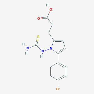 molecular formula C14H14BrN3O2S B425204 3-[5-(4-bromophenyl)-1-(carbamothioylamino)-1H-pyrrol-2-yl]propanoic acid 