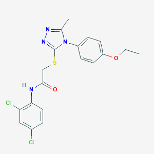 molecular formula C19H18Cl2N4O2S B425205 N-(2,4-dichlorophenyl)-2-{[4-(4-ethoxyphenyl)-5-methyl-4H-1,2,4-triazol-3-yl]sulfanyl}acetamide 