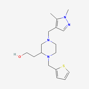 2-[4-[(1,5-dimethyl-1H-pyrazol-4-yl)methyl]-1-(2-thienylmethyl)-2-piperazinyl]ethanol