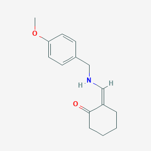 molecular formula C15H19NO2 B425206 (2Z)-2-{[(4-methoxybenzyl)amino]methylidene}cyclohexanone 