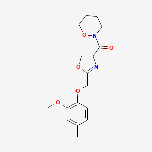 molecular formula C17H20N2O5 B4252075 2-({2-[(2-methoxy-4-methylphenoxy)methyl]-1,3-oxazol-4-yl}carbonyl)-1,2-oxazinane 