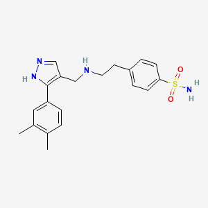 4-[2-({[3-(3,4-dimethylphenyl)-1H-pyrazol-4-yl]methyl}amino)ethyl]benzenesulfonamide