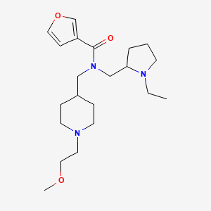 molecular formula C21H35N3O3 B4252092 N-[(1-ethyl-2-pyrrolidinyl)methyl]-N-{[1-(2-methoxyethyl)-4-piperidinyl]methyl}-3-furamide 