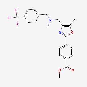 molecular formula C22H21F3N2O3 B4252136 methyl 4-[5-methyl-4-({methyl[4-(trifluoromethyl)benzyl]amino}methyl)-1,3-oxazol-2-yl]benzoate 