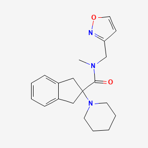 molecular formula C20H25N3O2 B4252145 N-(3-isoxazolylmethyl)-N-methyl-2-(1-piperidinyl)-2-indanecarboxamide 