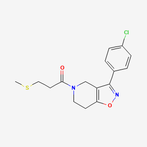 molecular formula C16H17ClN2O2S B4252159 3-(4-chlorophenyl)-5-[3-(methylthio)propanoyl]-4,5,6,7-tetrahydroisoxazolo[4,5-c]pyridine 