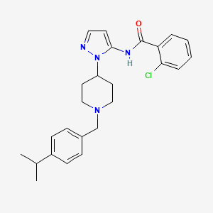 molecular formula C25H29ClN4O B4252169 2-chloro-N-{1-[1-(4-isopropylbenzyl)-4-piperidinyl]-1H-pyrazol-5-yl}benzamide 