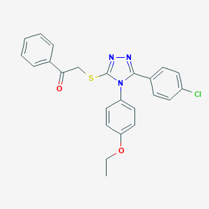 molecular formula C24H20ClN3O2S B425217 2-{[5-(4-chlorophenyl)-4-(4-ethoxyphenyl)-4H-1,2,4-triazol-3-yl]sulfanyl}-1-phenylethanone 