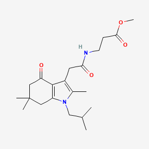 molecular formula C21H32N2O4 B4252185 methyl N-[(1-isobutyl-2,6,6-trimethyl-4-oxo-4,5,6,7-tetrahydro-1H-indol-3-yl)acetyl]-beta-alaninate 