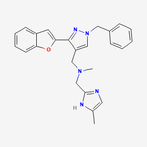 1-[3-(1-benzofuran-2-yl)-1-benzyl-1H-pyrazol-4-yl]-N-methyl-N-[(4-methyl-1H-imidazol-2-yl)methyl]methanamine