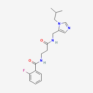 2-fluoro-N-(3-{[(1-isobutyl-1H-imidazol-5-yl)methyl]amino}-3-oxopropyl)benzamide