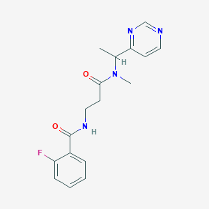 2-fluoro-N-{3-[methyl(1-pyrimidin-4-ylethyl)amino]-3-oxopropyl}benzamide