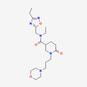 molecular formula C20H33N5O4 B4252214 N-ethyl-N-[(3-ethyl-1,2,4-oxadiazol-5-yl)methyl]-1-[3-(4-morpholinyl)propyl]-6-oxo-3-piperidinecarboxamide 