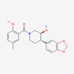 (3S*,4S*)-4-(1,3-benzodioxol-5-yl)-1-(2-methoxy-5-methylbenzoyl)piperidin-3-ol