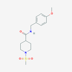 molecular formula C15H22N2O4S B425222 1-Methanesulfonyl-piperidine-4-carboxylic acid 4-methoxy-benzylamide 