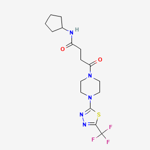 N-cyclopentyl-4-oxo-4-{4-[5-(trifluoromethyl)-1,3,4-thiadiazol-2-yl]piperazin-1-yl}butanamide