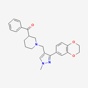 [1-[[3-(2,3-Dihydro-1,4-benzodioxin-6-yl)-1-methylpyrazol-4-yl]methyl]piperidin-3-yl]-phenylmethanone