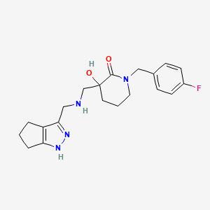 1-(4-fluorobenzyl)-3-hydroxy-3-{[(1,4,5,6-tetrahydrocyclopenta[c]pyrazol-3-ylmethyl)amino]methyl}-2-piperidinone