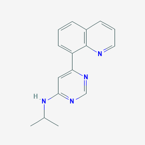 molecular formula C16H16N4 B4252235 N-isopropyl-6-quinolin-8-ylpyrimidin-4-amine 