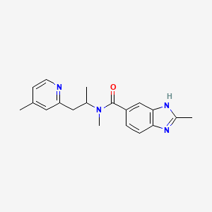 N,2-dimethyl-N-[1-methyl-2-(4-methylpyridin-2-yl)ethyl]-1H-benzimidazole-5-carboxamide