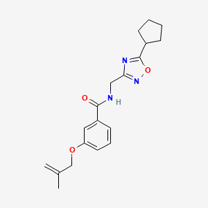 molecular formula C19H23N3O3 B4252281 N-[(5-cyclopentyl-1,2,4-oxadiazol-3-yl)methyl]-3-[(2-methylprop-2-en-1-yl)oxy]benzamide 