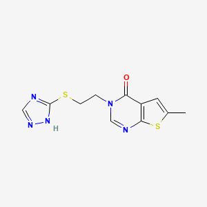 molecular formula C11H11N5OS2 B4252287 6-methyl-3-[2-(1H-1,2,4-triazol-5-ylthio)ethyl]thieno[2,3-d]pyrimidin-4(3H)-one 