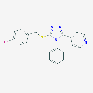 molecular formula C20H15FN4S B425230 4-{5-[(4-fluorobenzyl)sulfanyl]-4-phenyl-4H-1,2,4-triazol-3-yl}pyridine CAS No. 663214-22-0