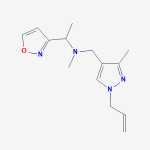 molecular formula C14H20N4O B4252322 N-[(1-allyl-3-methyl-1H-pyrazol-4-yl)methyl]-1-isoxazol-3-yl-N-methylethanamine 