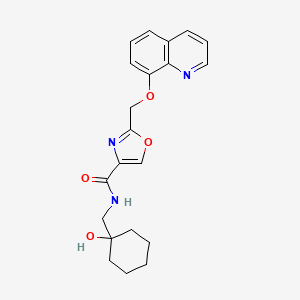 molecular formula C21H23N3O4 B4252336 N-[(1-hydroxycyclohexyl)methyl]-2-[(8-quinolinyloxy)methyl]-1,3-oxazole-4-carboxamide 