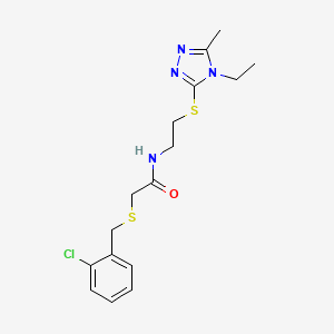 2-[(2-chlorobenzyl)thio]-N-{2-[(4-ethyl-5-methyl-4H-1,2,4-triazol-3-yl)thio]ethyl}acetamide