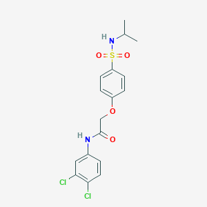 molecular formula C17H18Cl2N2O4S B425235 N-(3,4-dichlorophenyl)-2-{4-[(isopropylamino)sulfonyl]phenoxy}acetamide 