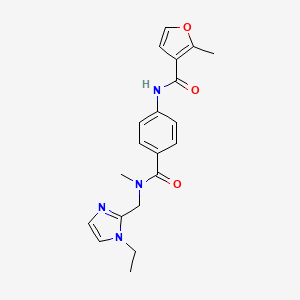 molecular formula C20H22N4O3 B4252358 N-(4-{[[(1-ethyl-1H-imidazol-2-yl)methyl](methyl)amino]carbonyl}phenyl)-2-methyl-3-furamide 