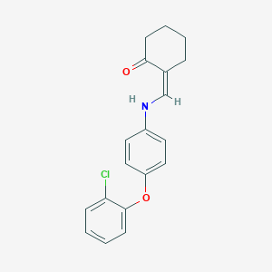 molecular formula C19H18ClNO2 B425236 2-{[4-(2-Chlorophenoxy)anilino]methylene}cyclohexanone 